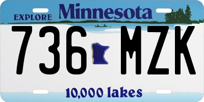 MN license plate 736MZK