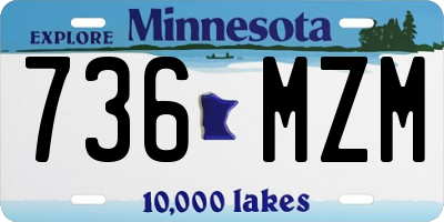 MN license plate 736MZM