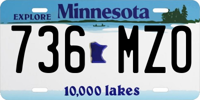 MN license plate 736MZO