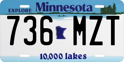 MN license plate 736MZT