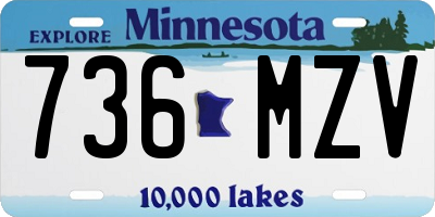 MN license plate 736MZV