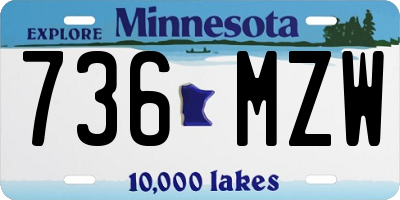MN license plate 736MZW