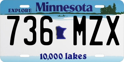 MN license plate 736MZX