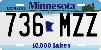 MN license plate 736MZZ
