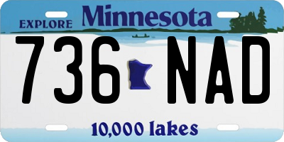 MN license plate 736NAD