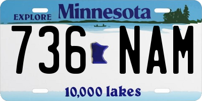 MN license plate 736NAM