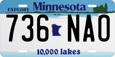 MN license plate 736NAO