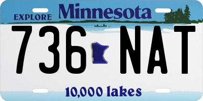 MN license plate 736NAT