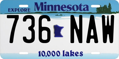 MN license plate 736NAW