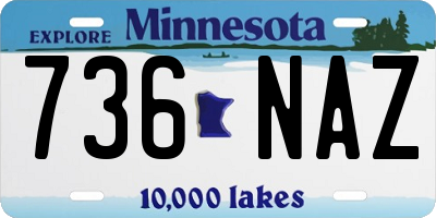 MN license plate 736NAZ
