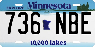 MN license plate 736NBE