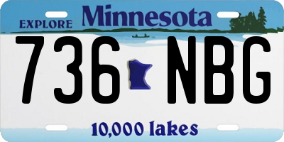 MN license plate 736NBG
