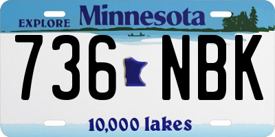 MN license plate 736NBK