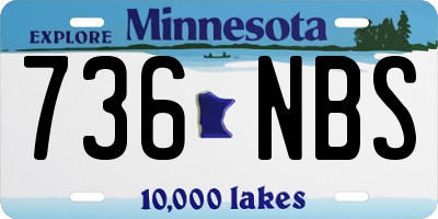 MN license plate 736NBS