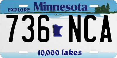 MN license plate 736NCA