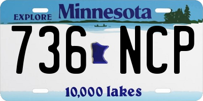 MN license plate 736NCP