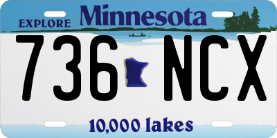 MN license plate 736NCX