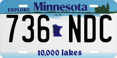 MN license plate 736NDC