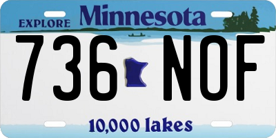 MN license plate 736NOF