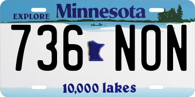 MN license plate 736NON