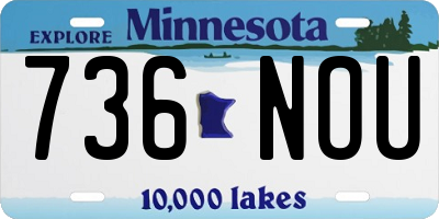 MN license plate 736NOU