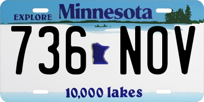 MN license plate 736NOV