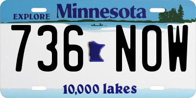 MN license plate 736NOW