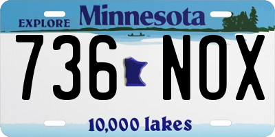 MN license plate 736NOX