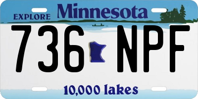 MN license plate 736NPF