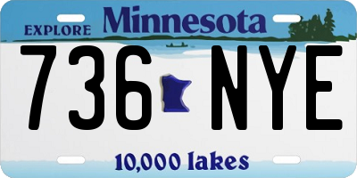 MN license plate 736NYE