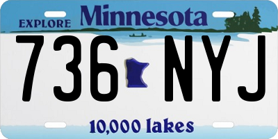 MN license plate 736NYJ