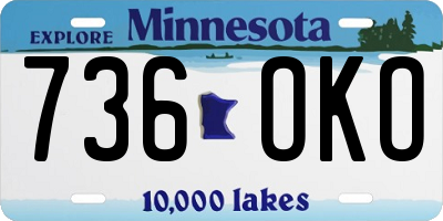 MN license plate 736OKO