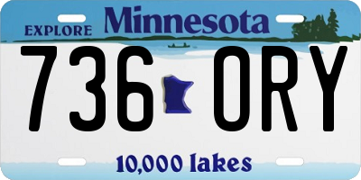 MN license plate 736ORY
