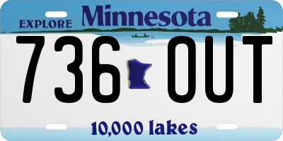 MN license plate 736OUT