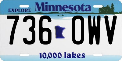 MN license plate 736OWV