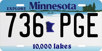 MN license plate 736PGE