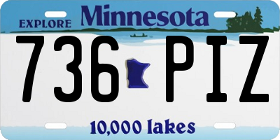 MN license plate 736PIZ