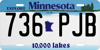 MN license plate 736PJB