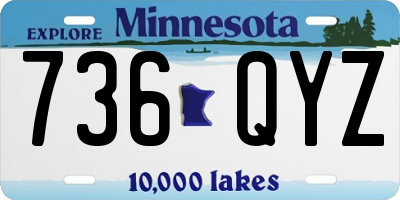 MN license plate 736QYZ