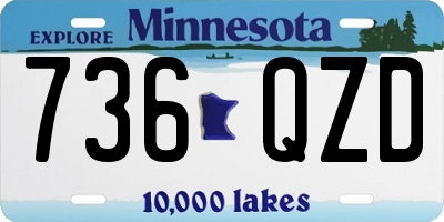 MN license plate 736QZD