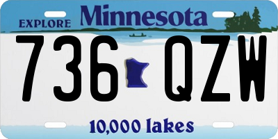 MN license plate 736QZW