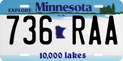 MN license plate 736RAA