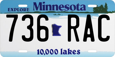 MN license plate 736RAC