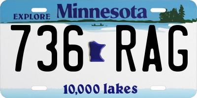 MN license plate 736RAG