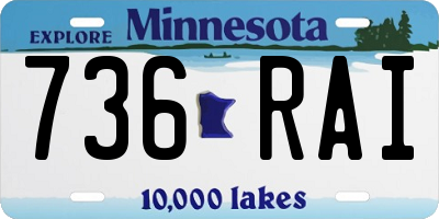 MN license plate 736RAI