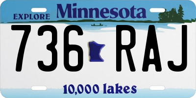 MN license plate 736RAJ
