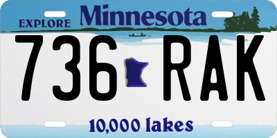 MN license plate 736RAK