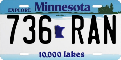MN license plate 736RAN