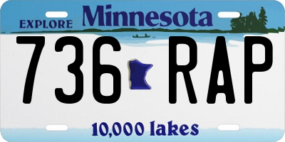 MN license plate 736RAP