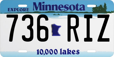 MN license plate 736RIZ